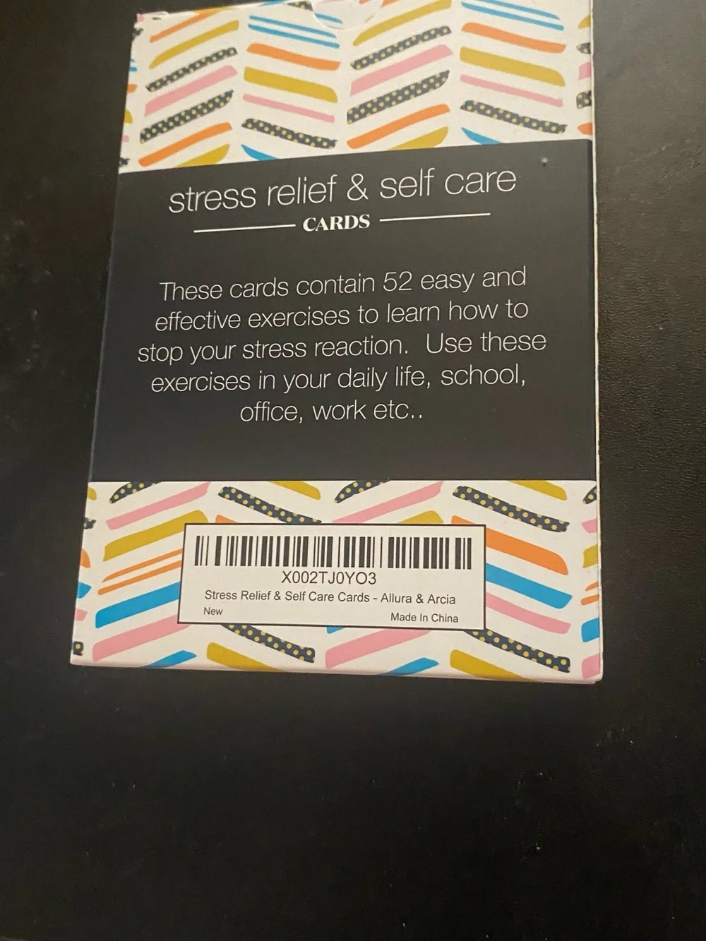 Stress Relief & Selfcare Cards - 52 Inspirational Prompts (White Multicolor)